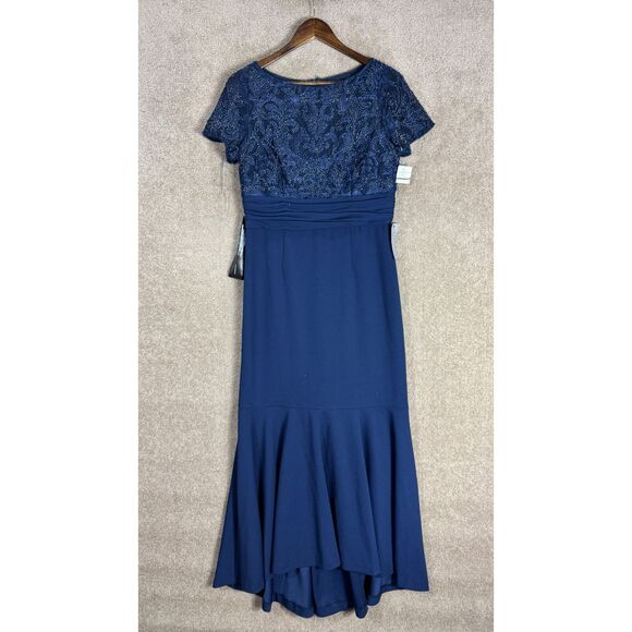 JS Collections‎ Celia Mermaid Gown Size 8 Dress Navy Beaded Wedding Formal NEW - Picture 3 of 16